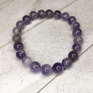 Amethyst bead bracelet semi precious stones